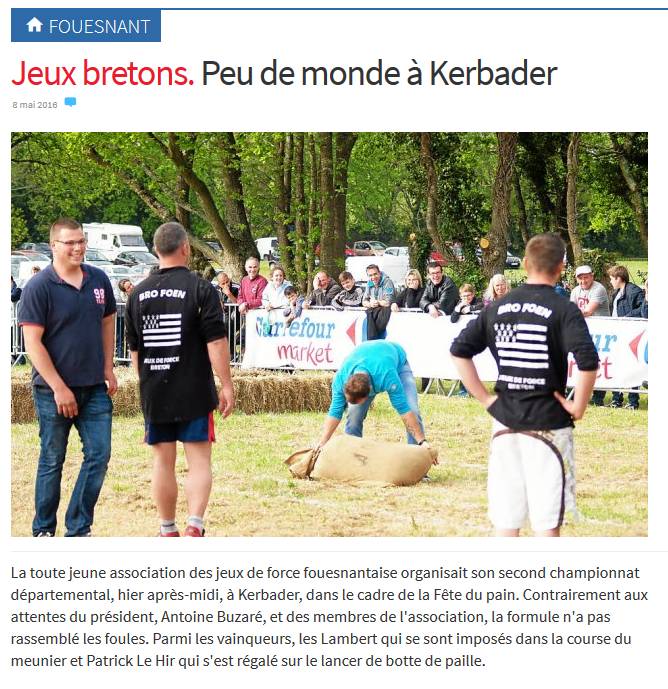 Jeux bretons. Peu de monde à Kerbader Fouesnant LeTelegramme.fr 2016 05 11 19.15.47