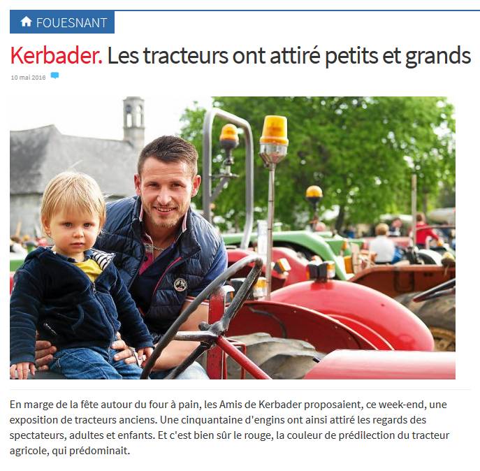 Kerbader. Les tracteurs ont attiré petits et grands Fouesnant LeTelegramme.fr 2016 05 11 19.14.57